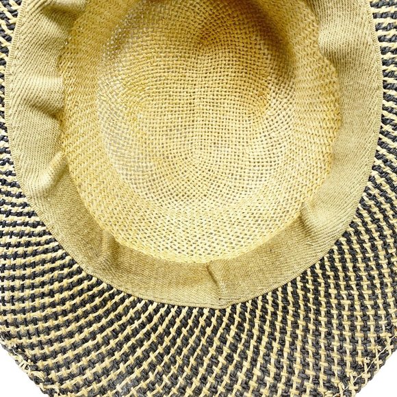 Woven Straw Panama Hat with Feather Detail OS main image 12